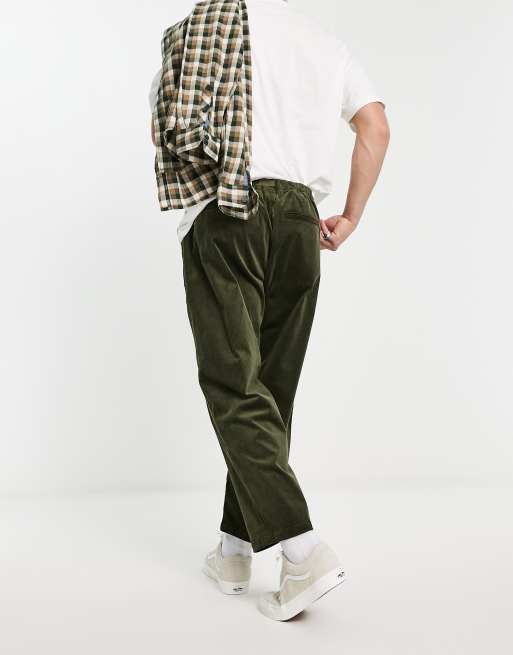 Gramicci corduroy loose tapered pants in green