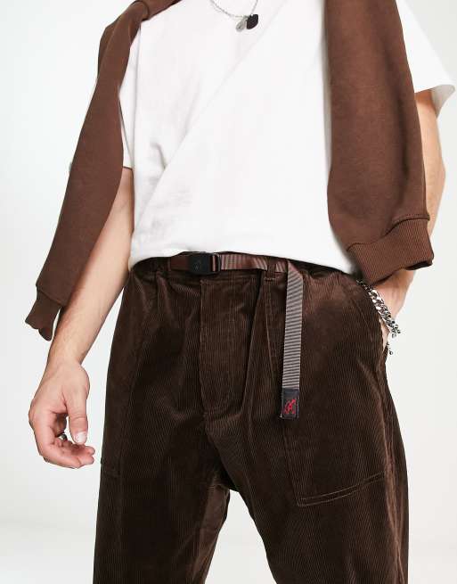 Gramicci corduroy loose tapered trousers in brown, 3 of 4