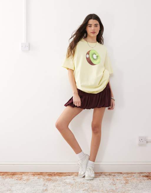 Gramicci – Cytrynowożółty T-shirt z grafiką z kiwi, 2 z 4