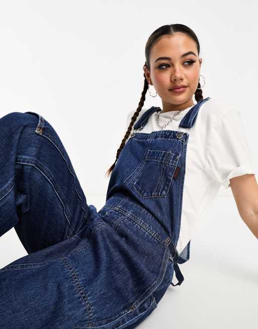 Gramicci denim overalls in blue mid wash