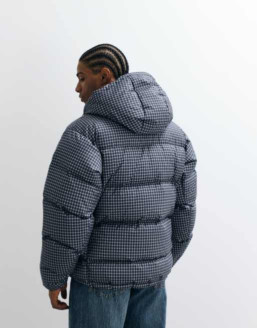 Gramicci down checked puffer jacket in navy, 5 of 5