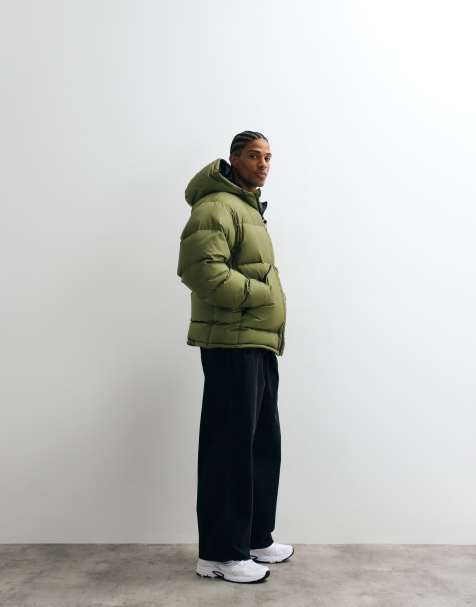 Gramicci down puffer jacket in olive green - view 1