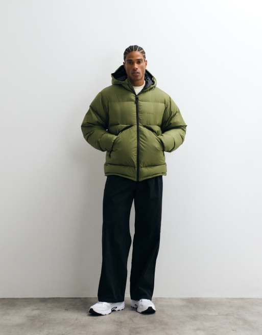 Gramicci down puffer jacket in olive green, 3 of 5