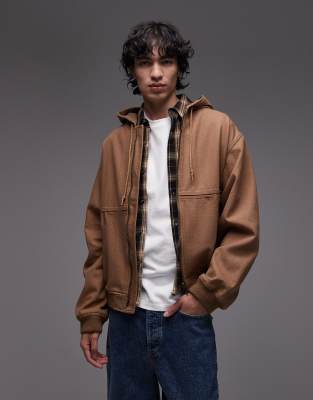 Gramicci El Cap Hooded Worker Jacket In Brown