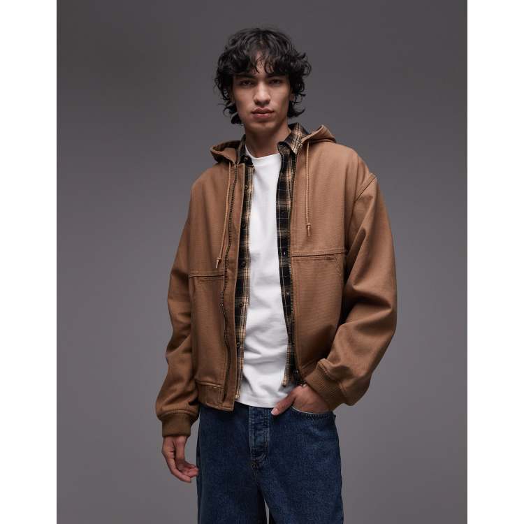 Gramicci el cap hooded worker jacket in light brown | ASOS