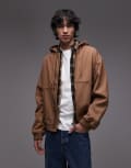 [Gramicci] Gramicci El Cap hooded worker jacket in light brown M BROWN