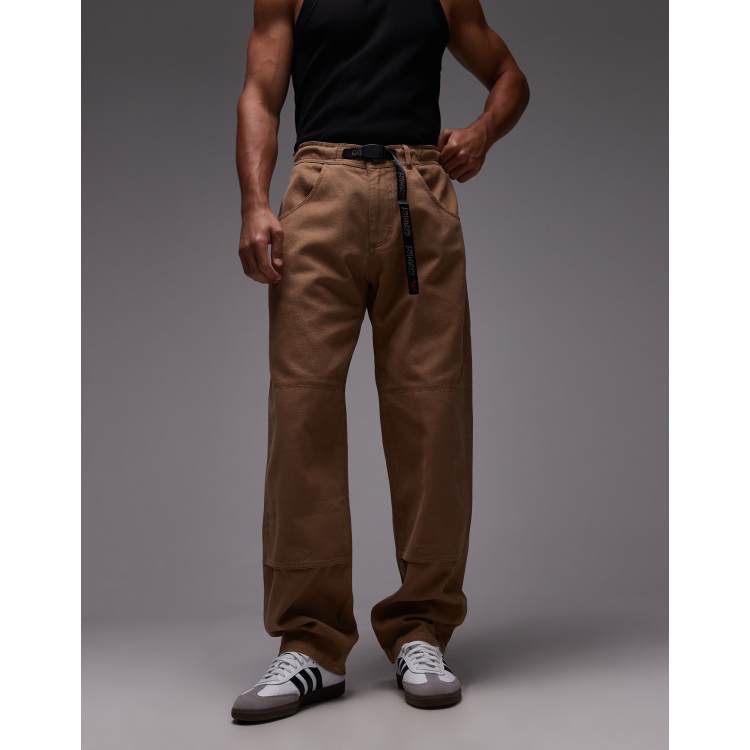Gramicci el cap straight leg double knee pants in light brown | ASOS
