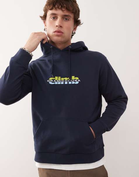Gramicci - Felpa blu navy con cappuccio e stampa “Climb” - view 1