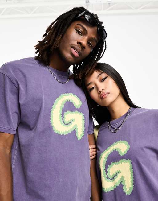 Gramicci fuzzy g logo t-shirt in purple