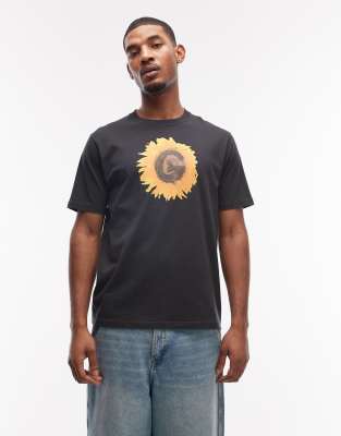 Gramicci G flower short sleeve graphic tee in black