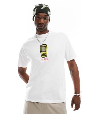 gps graphic t-shirt in white