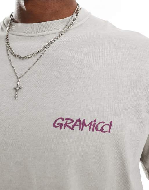 Gramicci – Grå t-shirt med "liberty"-tryck , 2 av 4