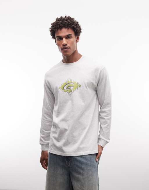 Gramicci graphic print long sleeve t-shirt in grey marl, 2 of 5