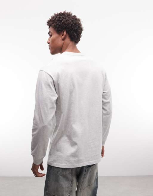 Gramicci graphic print long sleeve t-shirt in grey marl, 4 of 5