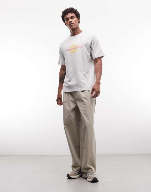 Gramicci graphic print t-shirt in grey marl, 2 of 5