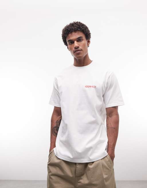 Gramicci graphic print t-shirt in white, 4 of 5