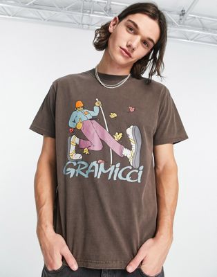 Gramicci hiker t-shirt in brown - ASOS Price Checker