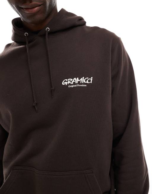 Gramicci - Hoodie met Original Freedom-print in donkerbruin, 3 van 4
