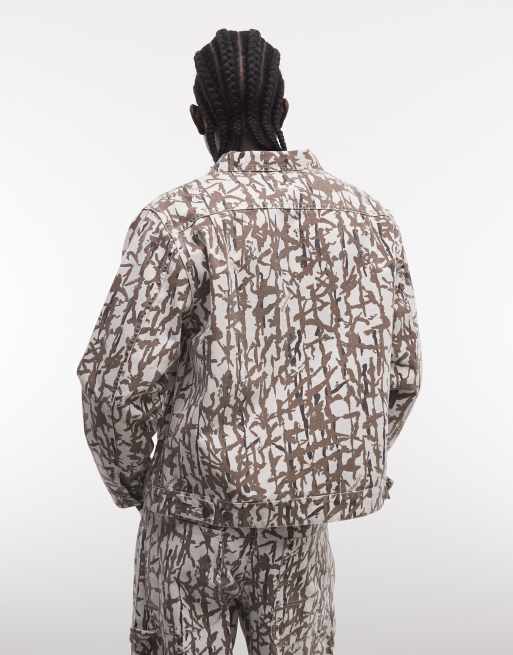 Gramicci – Jacke aus Canvas in Grau mit Schilf-Muster und Taos-Print, Kombiteil, 5 von 5