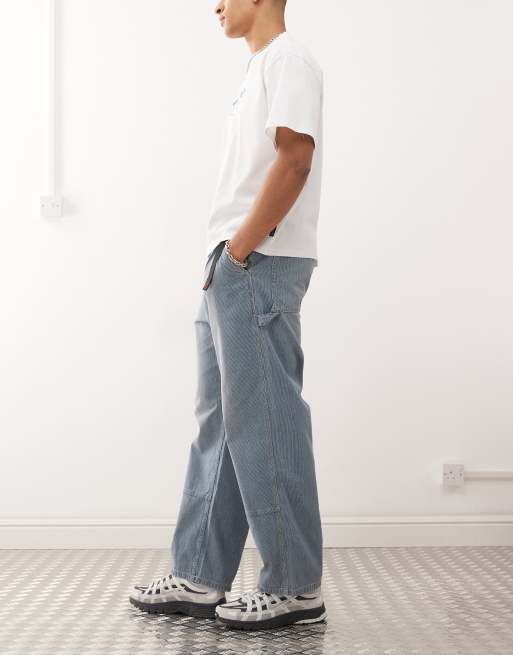 Gramicci japanese hickory denim workwear pants in blue | ASOS