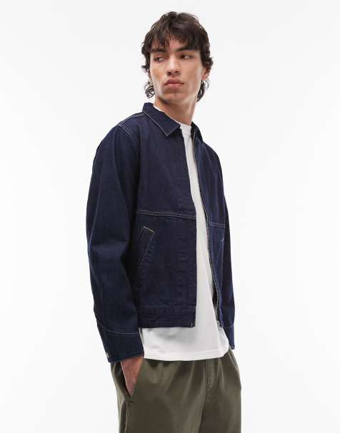 Gramicci japanese slub denim trucker jacket in indigo blue - view 1
