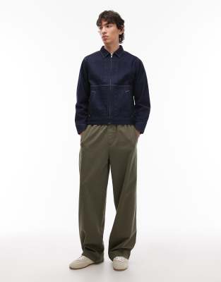 Gramicci Japanese Slub Denim Trucker Jacket In Blue