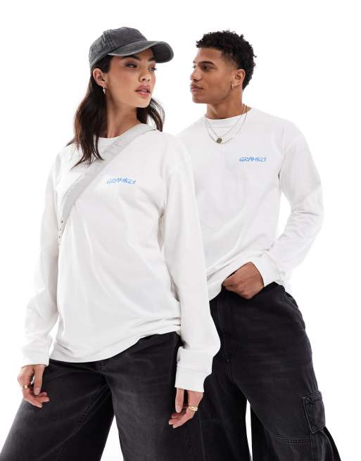 Gramicci – Langärmliges T-Shirt aus Baumwolle in Weiß mit Karabinerprint, unisex, 2 von 4