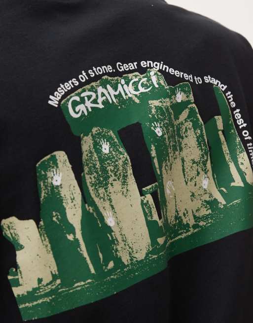 Gramicci – Langärmliges T-Shirt in Schwarz mit Stonehenge-Grafikprint, 4 von 4