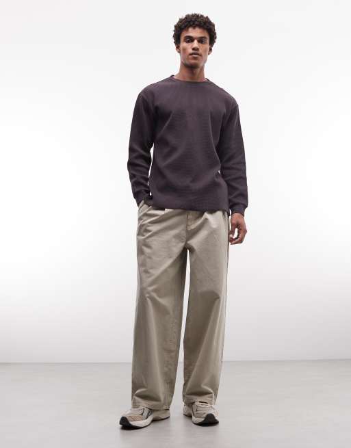 Gramicci long sleeve textured waffle sweatshirt in black/black wash, 2 of 5