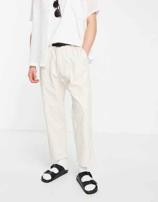 Gramicci loose tapered pants in off white