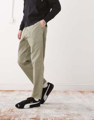 Gramicci Loose Tapered Ridged Pants In Green
