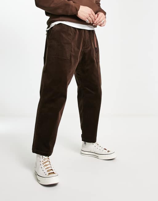 Gramicci - Losse, smaltoelopende broek van corduroy in bruin, 4 van 4