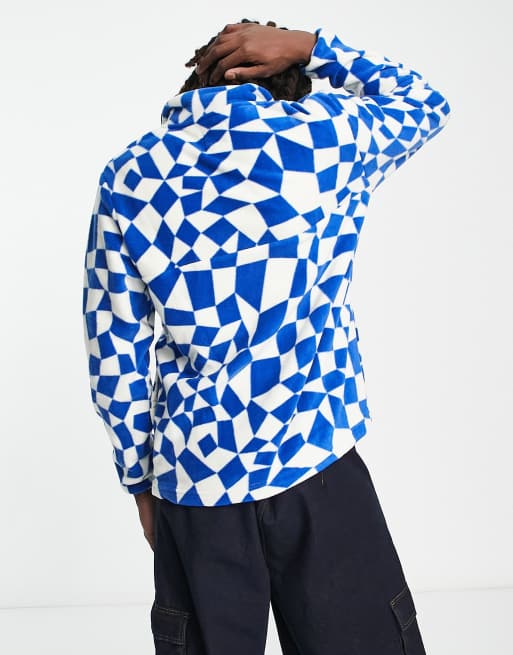 Gramicci mock neck half zip fleece in blue