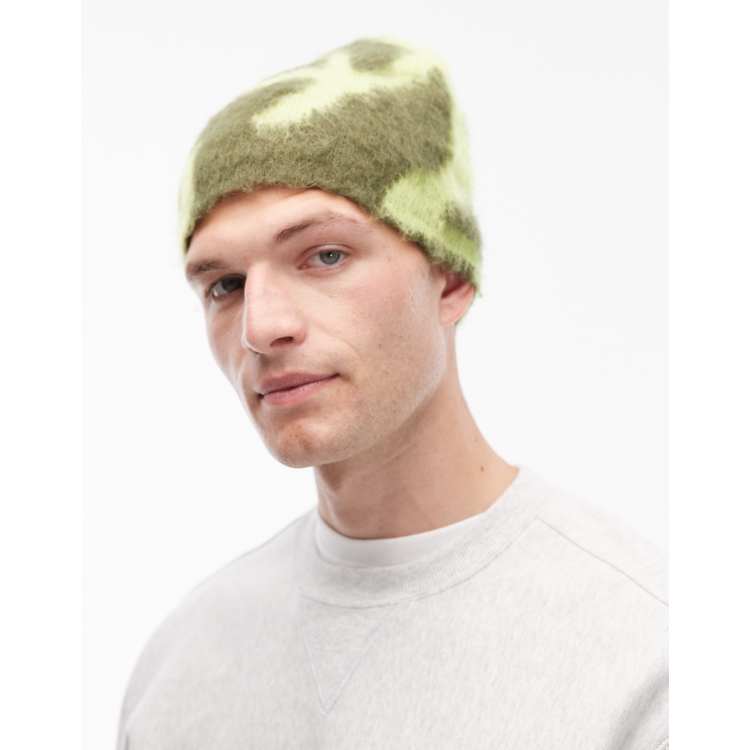 Gramicci mohair burly running man beanie in green | ASOS