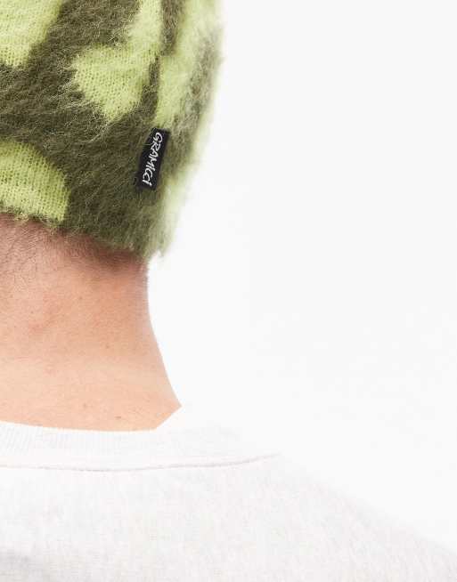 Gramicci mohair burly running man beanie in green | ASOS