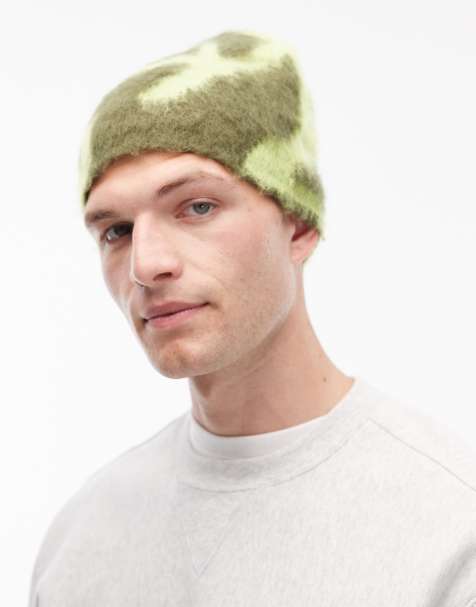 Gramicci mohair Burly Runningman beanie in green - view 1