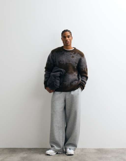 Gramicci mohair splatter knitted jumper in charcoal, 3 of 5