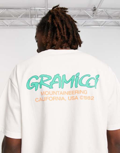 Gramicci mountaineering backprint t-shirt in white | ASOS