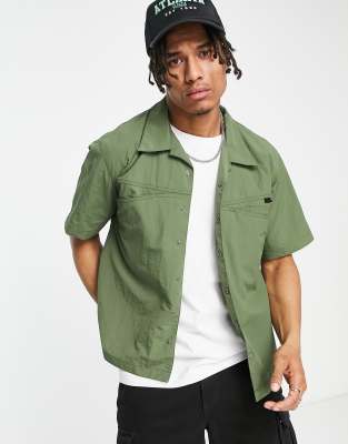 Gramicci nylon camp shirt in olive