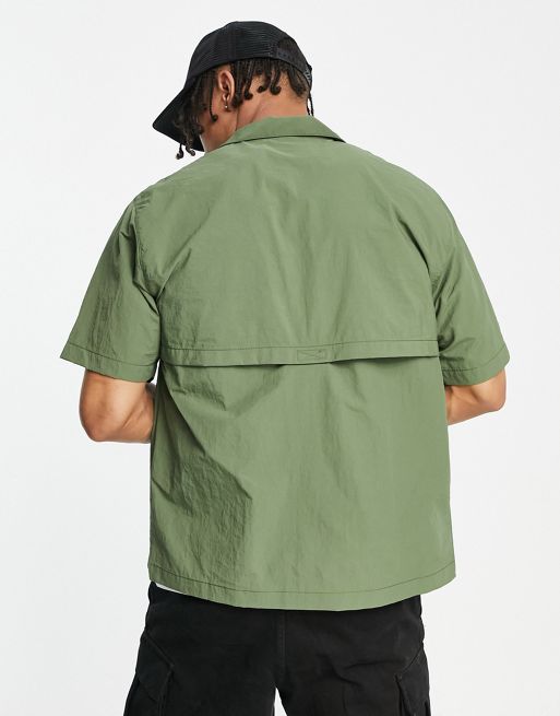 Gramicci nylon camp shirt in olive