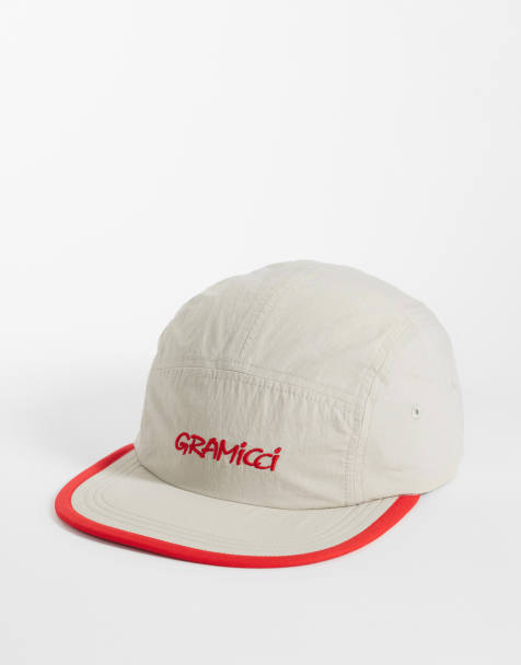 Gramicci nylon logo cap with contrast trim in stone - view 1