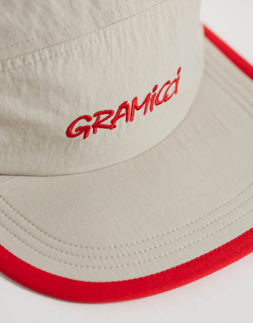 Gramicci nylon logo cap with contrast trim in stone, 3 of 3