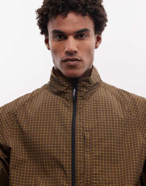 Gramicci nylon mini check jacket in brown, 2 of 5