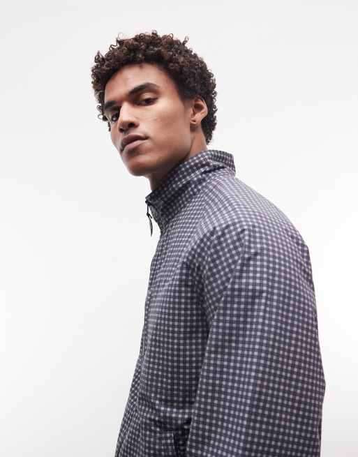Gramicci nylon mini check jacket in navy, 4 of 5
