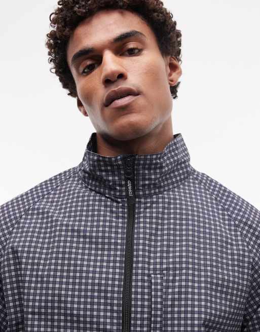 Gramicci nylon mini check jacket in navy, 5 of 5