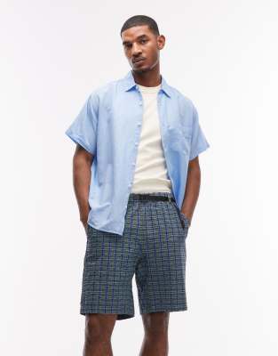 Gramicci O.G. plaid relaxed fit seersucker G-shorts in multi multi stripe