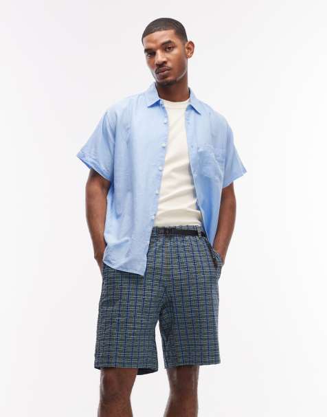 Gramicci O.G. plaid relaxed fit seersucker G-shorts in multi - view 1