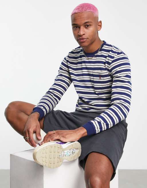 Gramicci - One point - Gestreepte top met lange mouwen in blauw/wit
