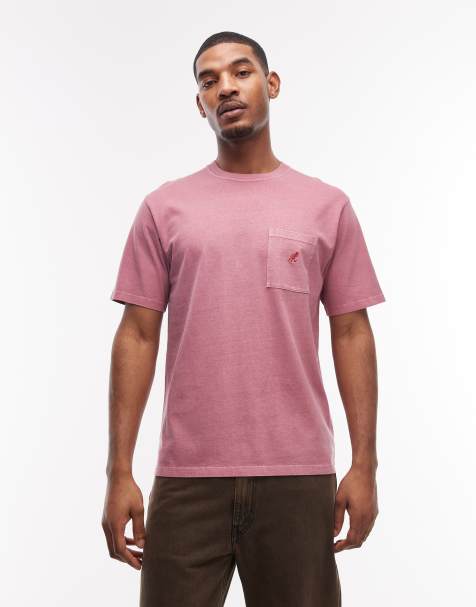 Gramicci one point short sleeve pigment dyed t-shirt in red pigment