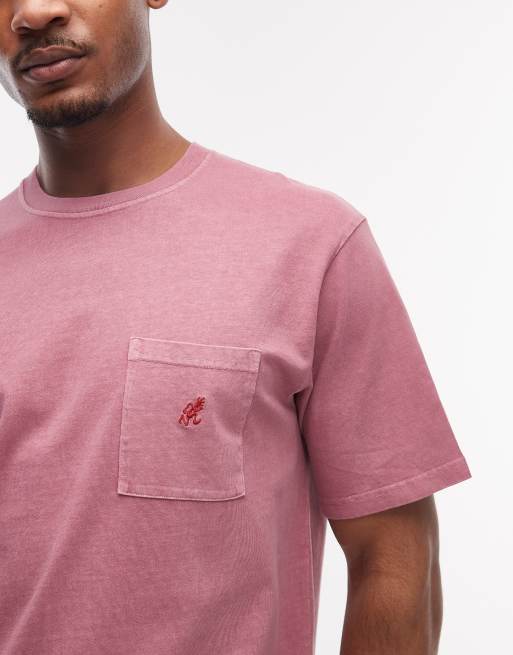 Gramicci - One Point - T-shirt a maniche corte tinta in capo con pigmento rosso, 5 di 5